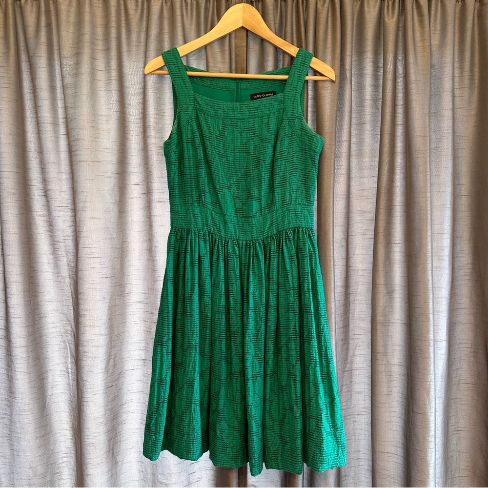 Duro Olowu for jcp Green Jacquard Sundress Size 2